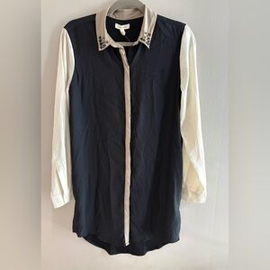 Silence + Noise Studded Black and Tan Dress